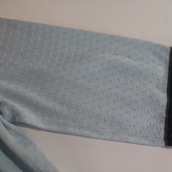 MING WANG Women's Blazer Suit Size XL Elegant with Blue Pattern Black Trim - Picture 6 of 12